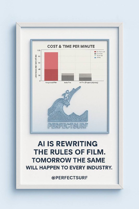 AI переписывает реальность. Вчера — кино. Завтра — каждая отрасль.Мы больше не «снимаем фильм» — мы снимаем затраты и время. Минуты по $70 — это не демпинг, это новая физика производства.Бизнес будущего — это конвейер: данные → модель → результат → улучшение. Не «армия людей», а оркестр агентов. Не «месяцы согласований», а минуты запуска.Лидер — это тот, кто строит процессы, а не оправдания. Мы не против Голливуда — мы за студию внутри каждого.Сегодня:  Волна уже поднялась. Лови её.  🌊  @PERFECTSURF